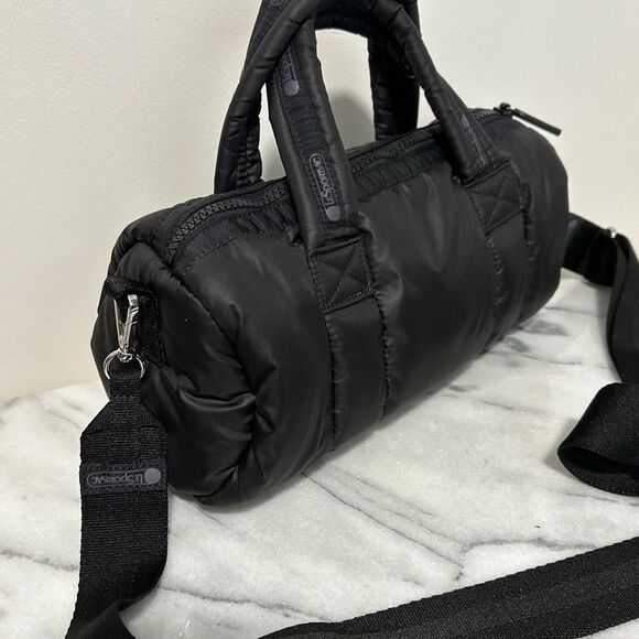 LeSpotsac Black Quilted Handbag crossbody rare - Picture 2 of 13